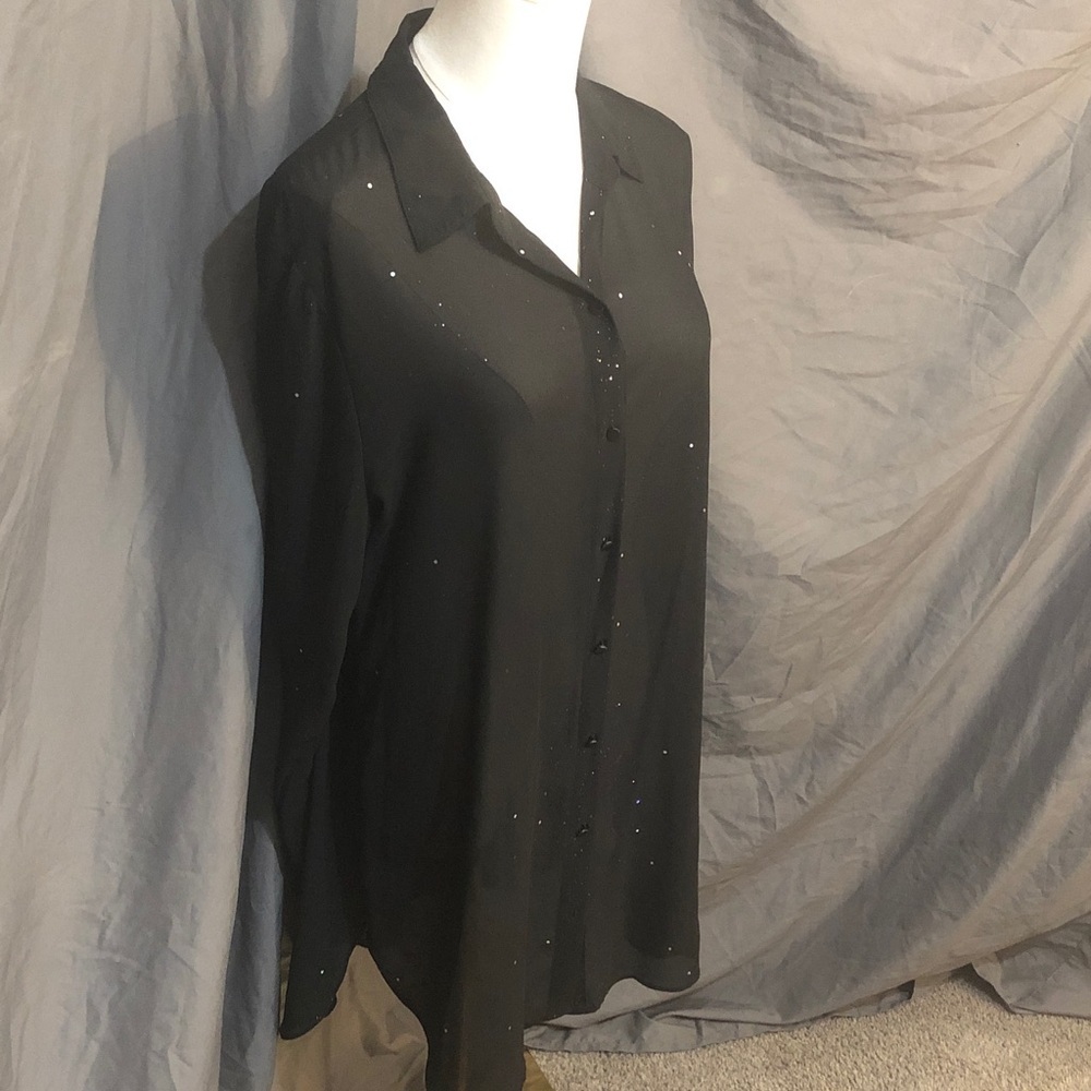 Chico's Black Travelers Collection Top Size Medium Large - Picture 12 of 14